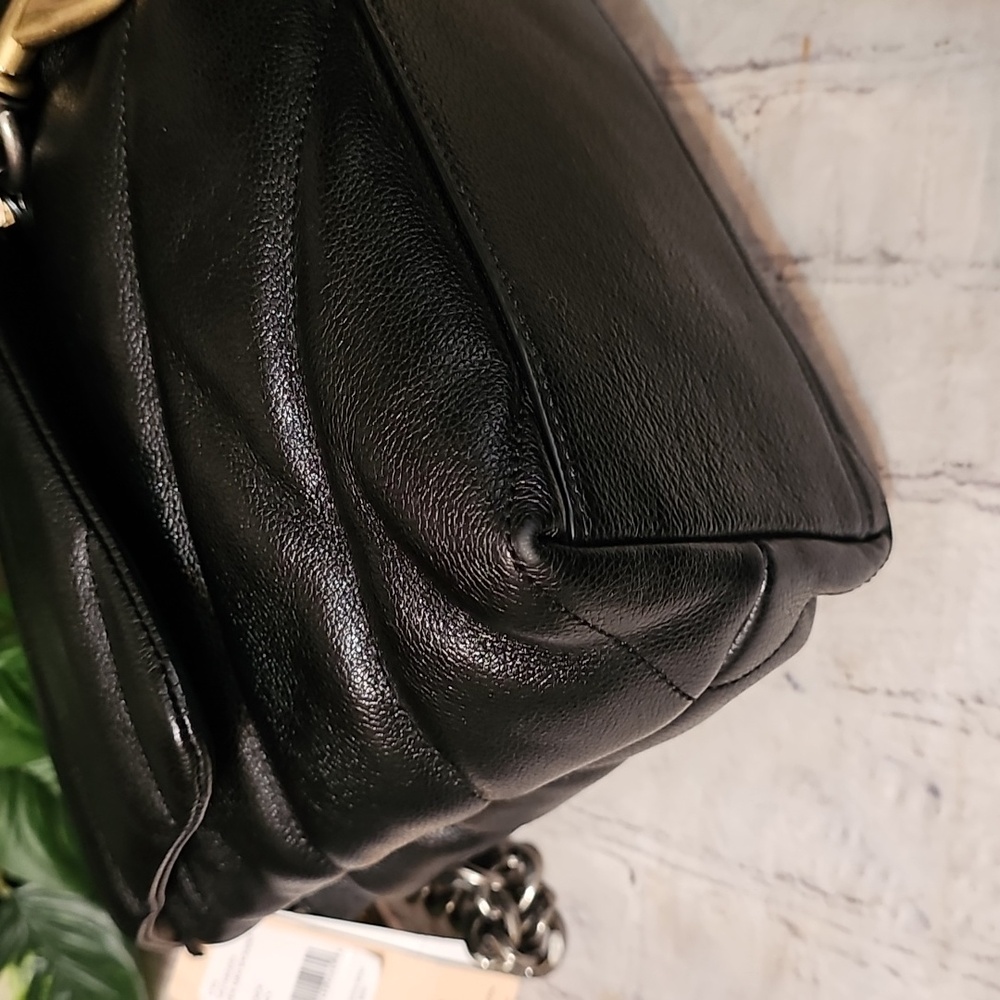 Rebecca Minkoff NWT 2 Faced Edie Black Maxi Quilted Chain Crossbody/Shoulder Bag - Picture 7 of 16